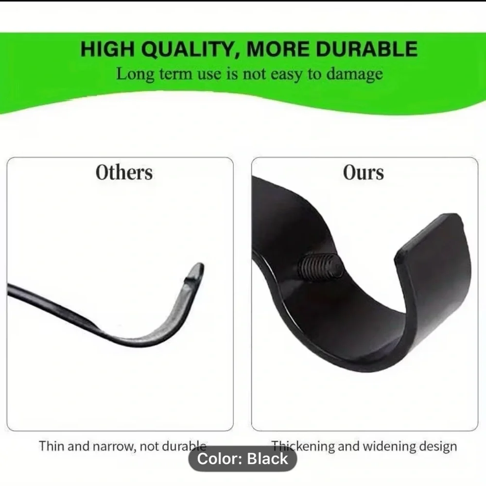 (6) Heavy-duty Adjustable Curtain Rod Bracket  NIB